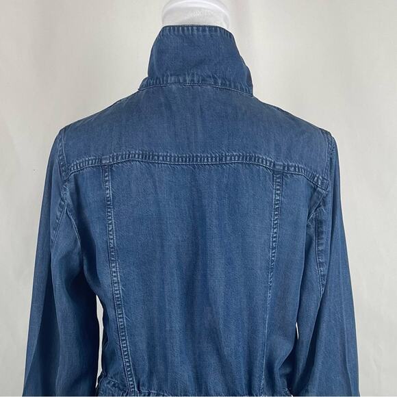 J Jill Boho Hippie Festival Coastal Grandma Blue Jean Jacket Size S - Picture 6 of 12